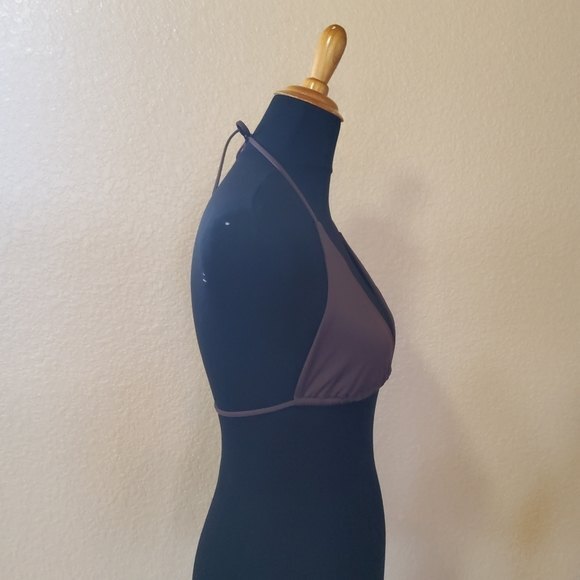 Volcom Bikini Swimsuit Triangle Top L Brown New - Picture 3 of 5